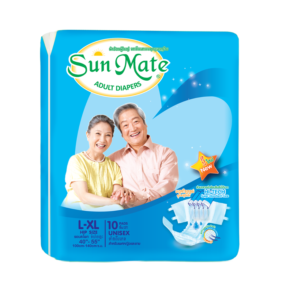SUNMATE ADULT DIAPERS SIZE L/XL